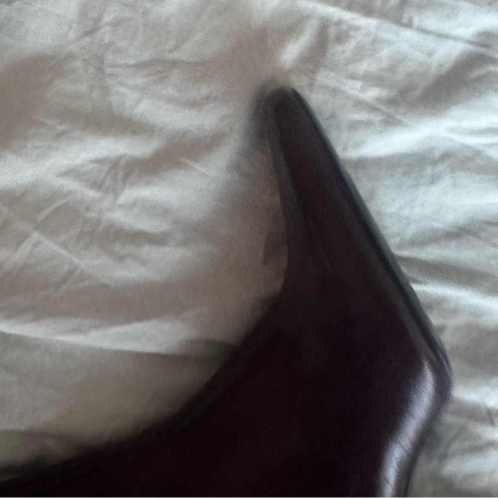 H&M Burgundy Knee-High Pointed Toe Heeled Boots – Slim Mid Heel – 37 – BNWt - Picture 8 of 13